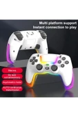 MEGAMUS P07 kablosuz oyun PS4 IOS/Android/PC RGB Bluetooth konsolu Gamepad - 1