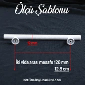 Mobilya Çekmece Mutfak Dolabı Dolap Kulpları Kulbu Kulpu Beyaz Metal Kulp 128 mm - 12.8 cm thumbnail 2