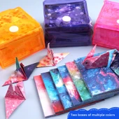 Çift Taraflı Çocuk Origami Kağıdı - Floresan Yıldız 1 Paket/275 - 2