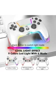 MEGAMUS P07 kablosuz oyun PS4 IOS/Android/PC RGB Bluetooth konsolu Gamepad - 4
