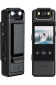 Airstorr Küçük Giyilebilir 1080P HD WiFi Bağlantı 180 Derece Dönebilen Lens 1,3İnç Renkli Ekranlı Cep Kamera - 1
