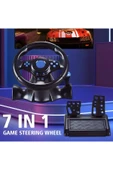MEGAMUS 7in1 Uyumlu Gamer Direksiyonu Pratik 180' Döndürme Oynama Rahat Kavrama Direksiyon Simidi - 1