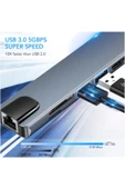 MEGAMUS 4K çok fonksiyonlu adaptör 8v1 USB RJ45 HD Ethernet adaptörü USB 3.0 kart okuyucu PD/SD/TF - 2
