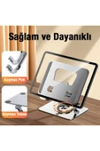 MEGAMUS Evrensel Tablet Standı Ipad Uyumlu 360 Derece Dönen Alüminyum Masaüstü Tablet Telefon Tutucu - 2