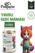 Yavru Kedi Yaş Mama Kuzu Konserve Jöleli Premium Parça Etli Besleyici Tahılsız İçerik 12 x 415 gr - 1
