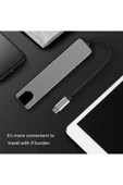 MEGAMUS 4K çok fonksiyonlu adaptör 8v1 USB RJ45 HD Ethernet adaptörü USB 3.0 kart okuyucu PD/SD/TF - 3