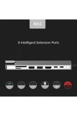 MEGAMUS 4K çok fonksiyonlu adaptör 8v1 USB RJ45 HD Ethernet adaptörü USB 3.0 kart okuyucu PD/SD/TF - 4