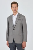 Koyu Vizon Mono Yaka Armürlü Tam Astar Esnek 4 Drop Comfort Fit Classic Ceket 1002250152 thumbnail 1