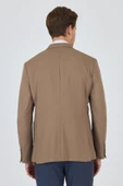 Koyu Bej Kılıç Yaka   Esnek 6 Drop Slim Fit Classic  Ceket 1002250124 thumbnail 5
