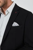 Siyah Mono Yaka Gofreli  Esnek 6 Drop Slim Fit Casual  Ceket 1002250125 thumbnail 4