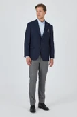 Koyu Lacivert Mono Yaka Bez Ayağı Tam Astar Esnek 4 Drop Comfort Fit Classic Ceket 1002250157 - 2