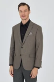 Koyu Vizon Mono Yaka Bez Ayağı Tam Astar Esnek 4 Drop Comfort Fit Classic Ceket 1002250155 - 1