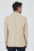 Açık Bej Mono Yaka Düz 2 Düğme Casual Esnek Slim Fit Ceket 1002250123 thumbnail 5