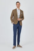Koyu Vizon Mono Yaka Gofreli  Esnek 6 Drop Slim Fit Casual  Ceket 1002250125 thumbnail 2