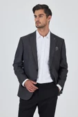 Koyu Antrasit Mono Yaka Bez Ayağı Tam Astar Esnek 4 Drop Comfort Fit Classic Ceket 1002250157 thumbnail 1