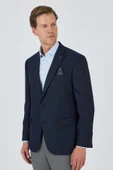 Koyu Lacivert Mono Yaka Bez Ayağı Tam Astar Esnek 4 Drop Comfort Fit Classic Ceket 1002250157 - 3