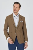 Koyu Vizon Mono Yaka Gofreli  Esnek 6 Drop Slim Fit Casual  Ceket 1002250125 thumbnail 1