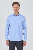 Uzun Kol Düz Bez Ayağı Sert Yaka Cepsiz Pamuklu Classic Slim Fit Gömlek 1004250160 thumbnail 1