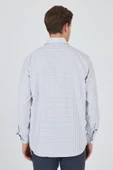 Uzun Kol Kareli Desen Bez Ayağı Sert Yaka cepli Pamuklu Classic Comfort Fit Gömlek 1004250176 thumbnail 5