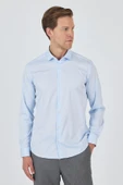 Uzun Kol Düz Bez Ayağı Sert Yaka Cepsiz Pamuklu Classic Slim Fit Gömlek 1004250160 thumbnail 3
