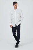 Uzun Kol Çizgili Desen Düğmeli Yaka cepli Classic Comfort Fit Gömlek 1004250189 - 2