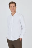 Uzun Kol Düz Bez Ayağı Sert Yaka Cepsiz Pamuklu Classic Slim Fit Gömlek 1004250160 thumbnail 1