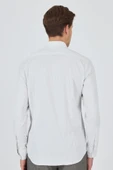 Beyaz Sert Yaka Cepsiz Gabardin Uzun Kol Slim Fit Esnek Gömlek 1004250231 thumbnail 5