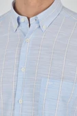 Uzun Kol Çizgili Desen Düğmeli Yaka cepli Classic Comfort Fit Gömlek 1004250189 thumbnail 4