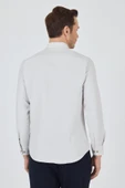 Uzun Kol Desenli Armürlü Düğmeli Yaka Cepsiz Pamuklu Classic Slim Fit Gömlek 1004250205 thumbnail 5