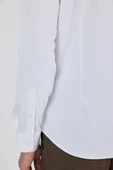 Uzun Kol Düz Bez Ayağı Sert Yaka Cepsiz Pamuklu Classic Slim Fit Gömlek 1004250160 thumbnail 5