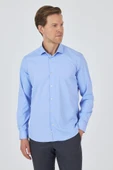 Uzun Kol Düz Bez Ayağı Sert Yaka Cepsiz Pamuklu Classic Slim Fit Gömlek 1004250160 thumbnail 2