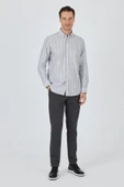 Uzun Kol Çizgili Desen Düğmeli Yaka cepli Classic Comfort Fit Gömlek 1004250189 thumbnail 2