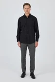Siyah Klasik Yaka Uzun Kol Cepsiz Comfort Fit Classic Pamuklu Gömlek Gömlek 1004250287 thumbnail 2