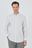 Uzun Kol Çizgili Desen Bez Ayağı Düğmeli Yaka Cepsiz Pamuklu Classic Comfort Fit Gömlek 1004250198 thumbnail 1