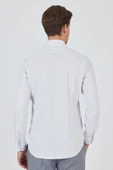 Uzun Kol Çizgili Desen Bez Ayağı İtalyan Yaka Cepsiz Esnek Classic Slim Fit Gömlek 1004250202 thumbnail 5