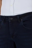 Koyu Lacivert Gabardin 5 Cep Düz Paça Casual Slim Fit Pamuklu Denim Pantolon 1023250150 - 4