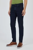 Koyu Lacivert Gabardin 5 Cep Düz Paça Casual Slim Fit Pamuklu Denim Pantolon 1023250151 - 3