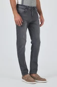 Gri Gabardin 5 Cep Düz Paça Casual Slim Fit Pamuklu Denim Pantolon 1023250150 - 3