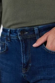 Lacivert Gabardin 5 Cep Düz Paça Casual Slim Fit Pamuklu Denim Pantolon 1023250150 - 4