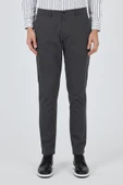 Koyu Antrasit Desenli Armürlü Yan Cep Düz Paça Comfort Fit Pamuklu Casual Chino Pantolon 1003250122 thumbnail 1