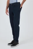Koyu Lacivert Gabardin 5 Cep Düz Paça Casual Slim Fit Pamuklu Denim Pantolon 1023250154 - 2