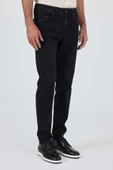Siyah Gabardin 5 Cep Düz Paça Casual Slim Fit Pamuklu Denim Pantolon 1023250151 - 3
