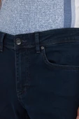Koyu Lacivert Gabardin 5 Cep Düz Paça Casual Slim Fit Pamuklu Denim Pantolon 1023250154 - 4