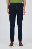 Koyu Lacivert Gabardin 5 Cep Düz Paça Casual Slim Fit Pamuklu Denim Pantolon 1023250151 - 1