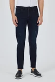 Koyu Lacivert Gabardin 5 Cep Düz Paça Casual Slim Fit Pamuklu Denim Pantolon 1023250150 - 1