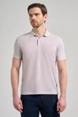 Açık Bej Kısa Kol Baskılı Pike Polo Yaka Cepsiz esnek Casual Slim Fit Tişört 1011250151 thumbnail 1