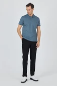 Mavi Kısa Kol Düz Pike Polo Yaka Cepsiz Pamuk Casual Slim Fit Tişört 1011250157_302 - 2