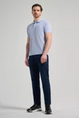 Mavi Kısa Kol Baskılı Pike Polo Yaka Cepsiz esnek Casual Slim Fit Tişört 1011250151 thumbnail 2