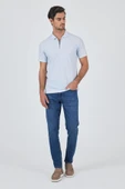 Koyu Mavi Polo Yaka Kısa Kol Cepsiz Slim Fit Classic Tişört 1011250176 thumbnail 2