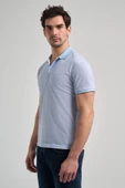 Mavi Kısa Kol Baskılı Pike Polo Yaka Cepsiz esnek Casual Slim Fit Tişört 1011250150 thumbnail 3